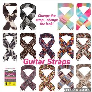 5 pack New Guitar Strap - pick your prints!